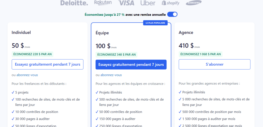 Alternatives à SEMrush: Serpstat