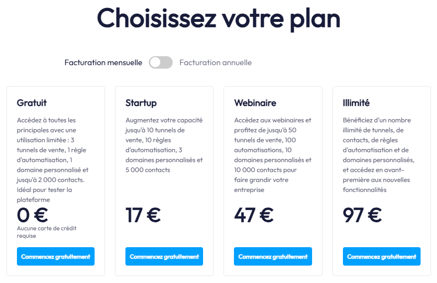 tarifs de Système.IO