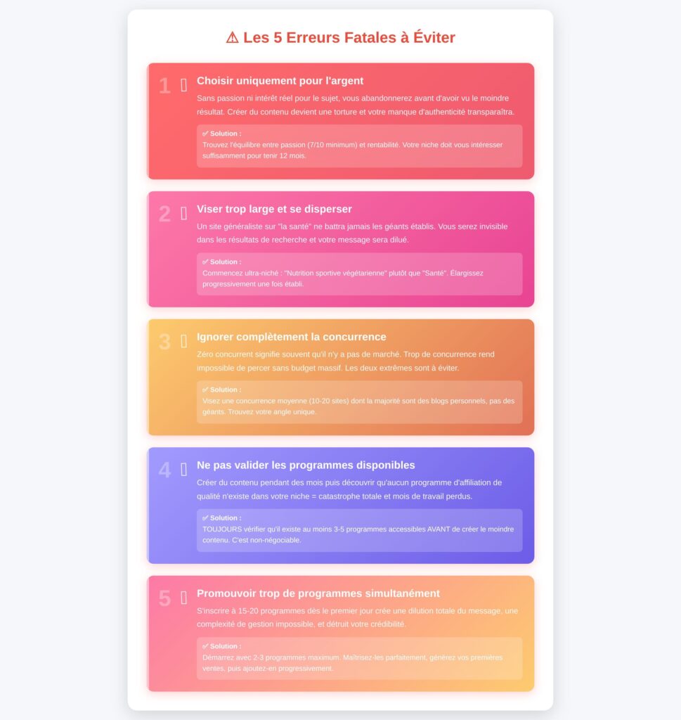Les erreurs à éviter