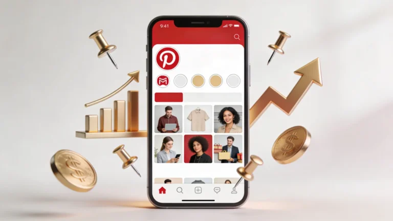 gagner argent Pinterest. Application Pinterest avec éléments financiers.