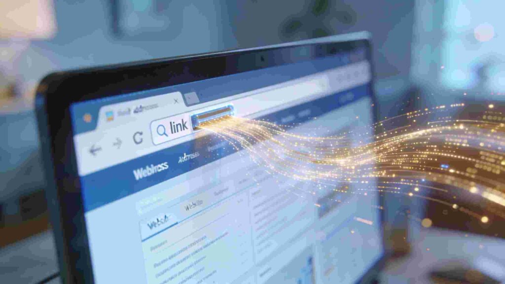 Barre d'adresse avec effet lumineux.