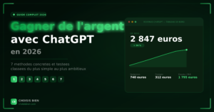 Lire la suite à propos de l’article Gagner de l&rsquo;argent avec ChatGPT en 2026 : 7 façons concrètes et testées