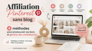 Lire la suite à propos de l’article Affiliation Pinterest sans blog : 4 méthodes gratuit pour promouvoir ses liens et générer des commissions