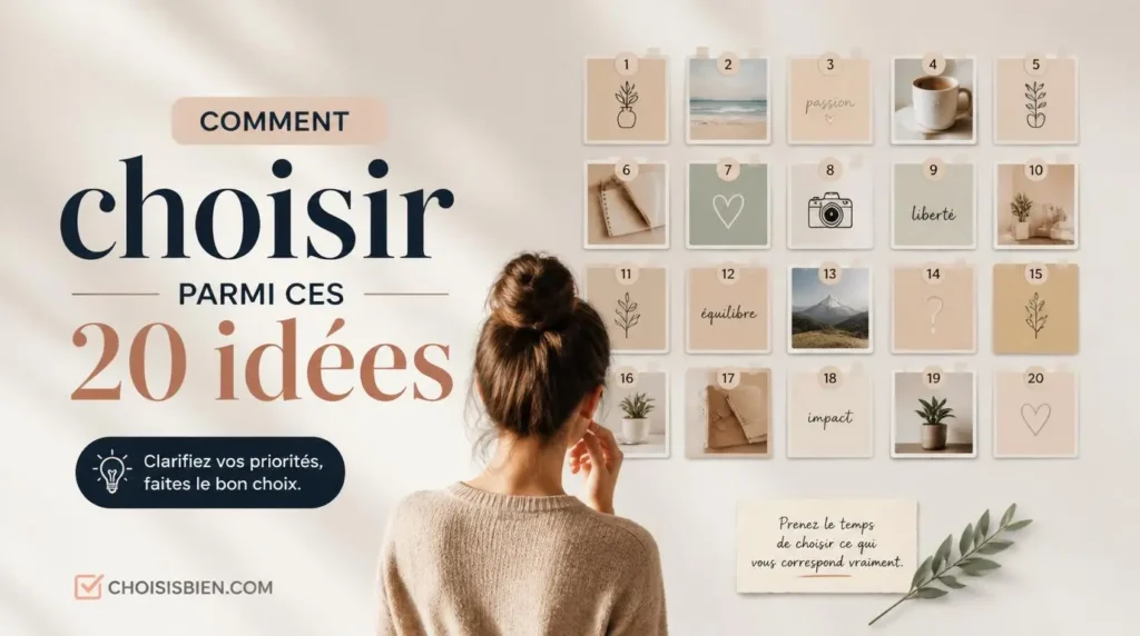 Comment choisir parmi ces 20 idées