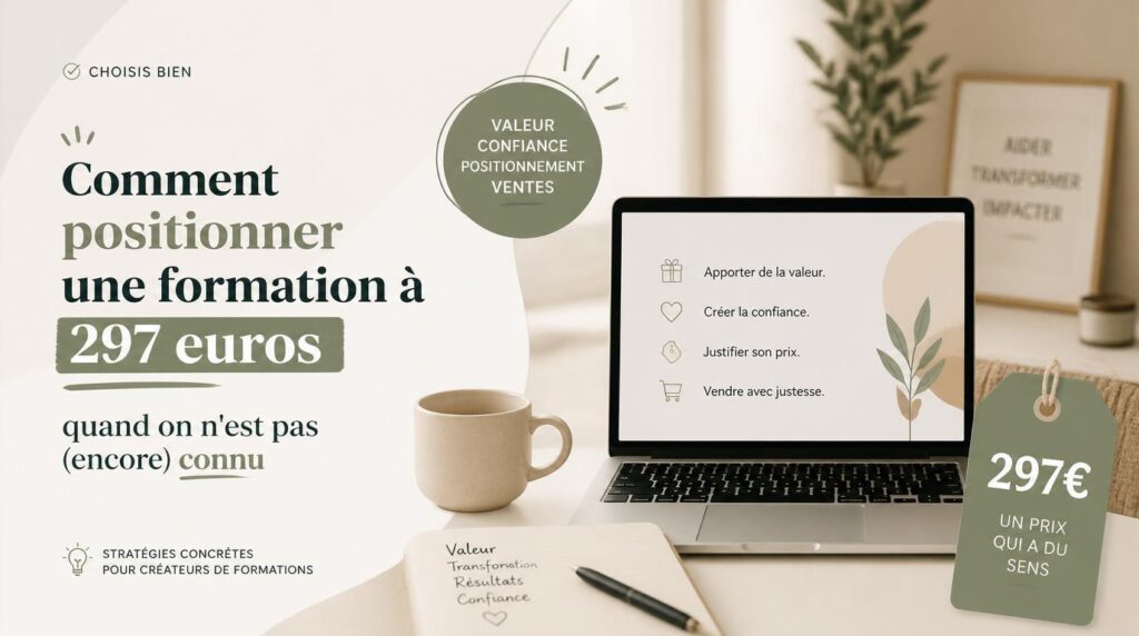Comment positionner une formation à 297 euros quand on n'est pas (encore) connu