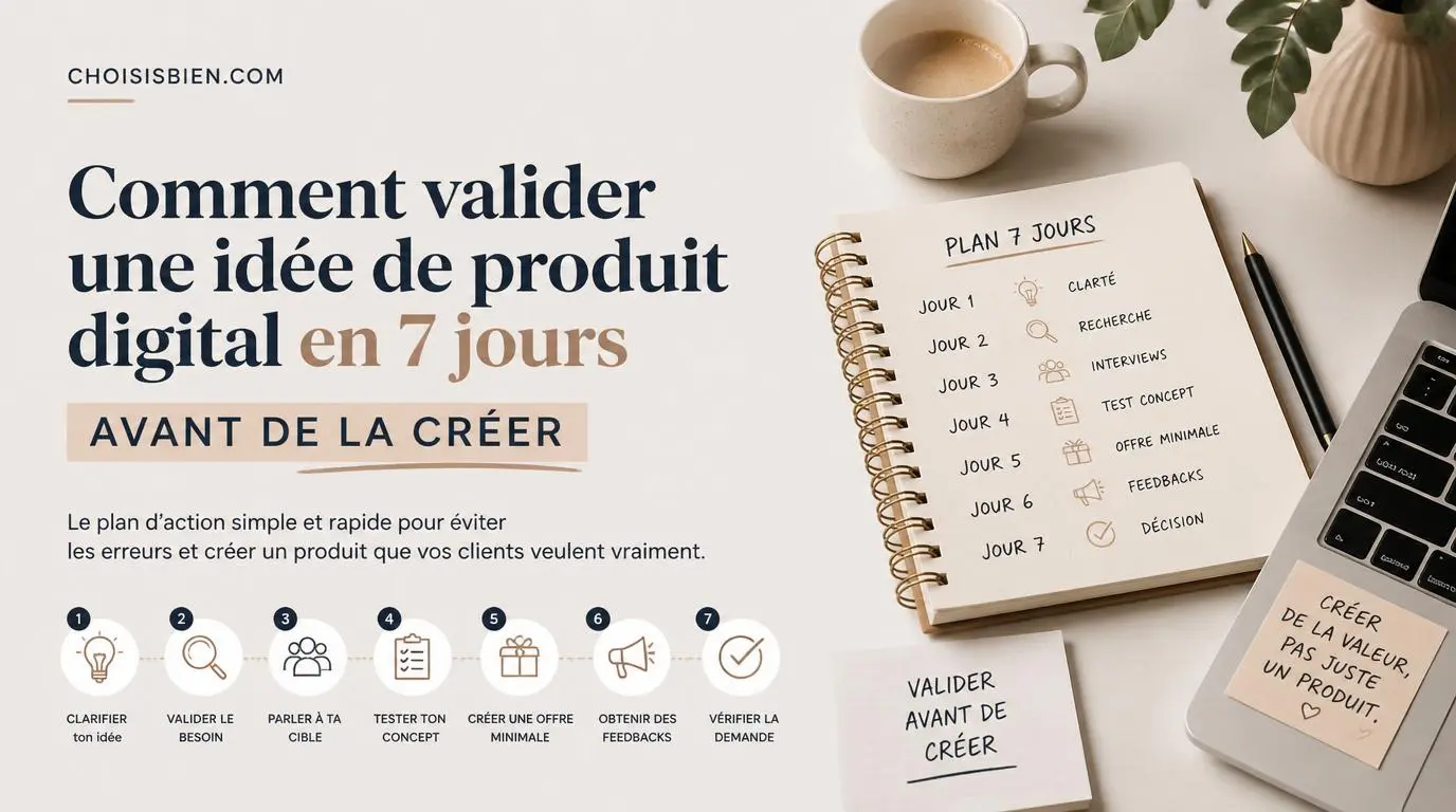 Lire la suite à propos de l’article Comment valider une idée de produit digital en 7 jours avant de la créer