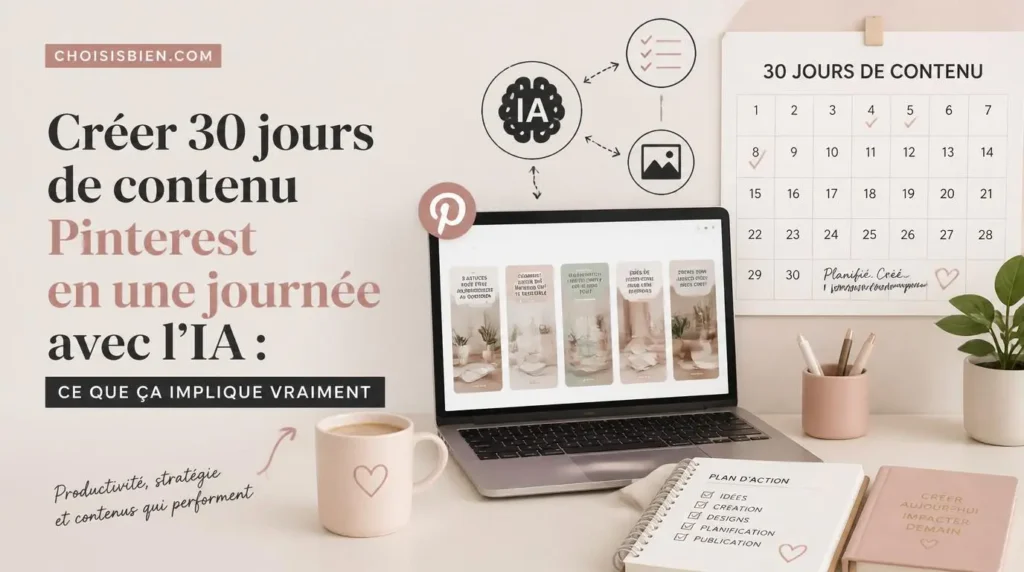 Créer 30 jours de contenu Pinterest en une journée avec l'IA ce que ça implique vraiment