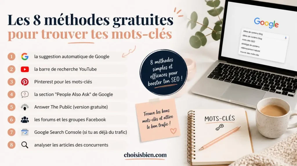 Les 8 méthodes gratuites pour trouver tes mots-clés