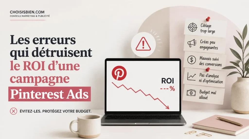 Les erreurs qui détruisent le ROI d'une campagne Pinterest Ads