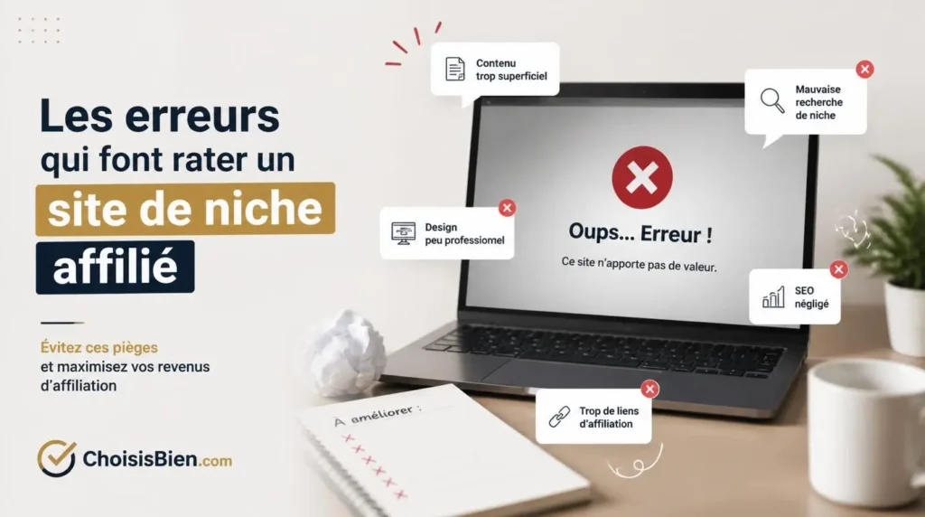 Les erreurs qui font rater un site de niche affilié