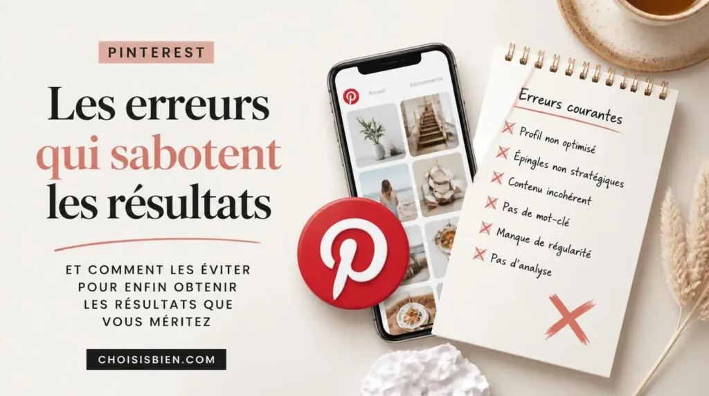 Les erreurs qui sabotent les résultats sur Pinterest