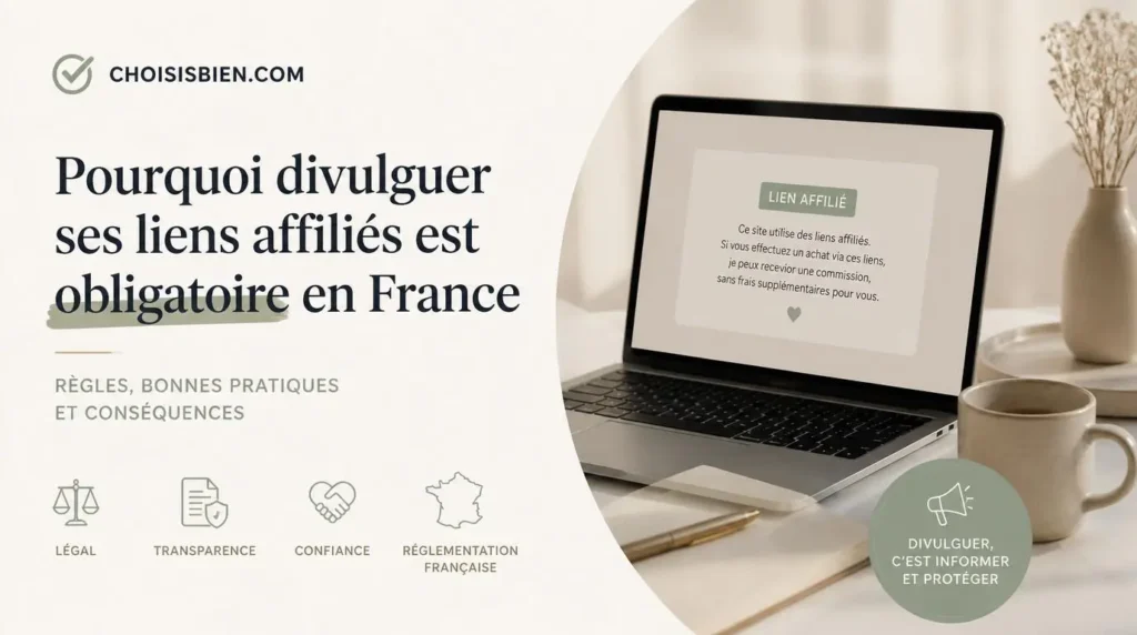 Pourquoi divulguer ses liens affiliés est obligatoire en France