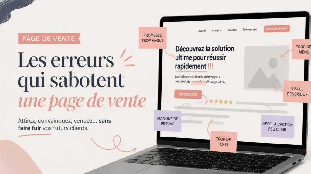 Les erreurs qui sabotent une page de vente