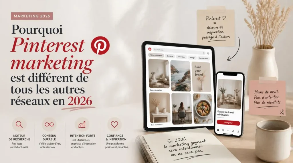Pourquoi Pinterest marketing est différent de tous les autres réseaux en 2026