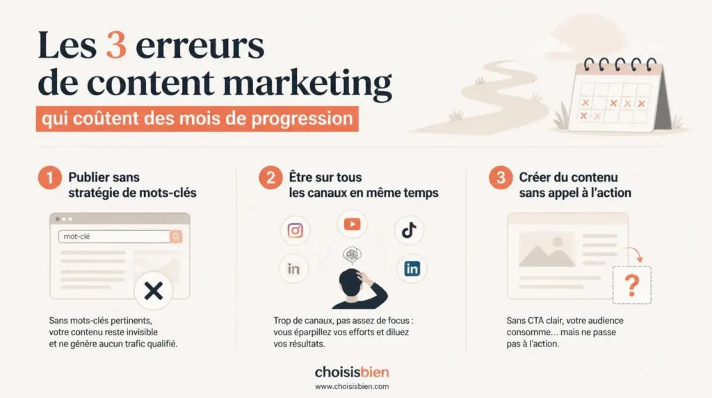 Les 3 erreurs de content marketing qui coûtent des mois de progression